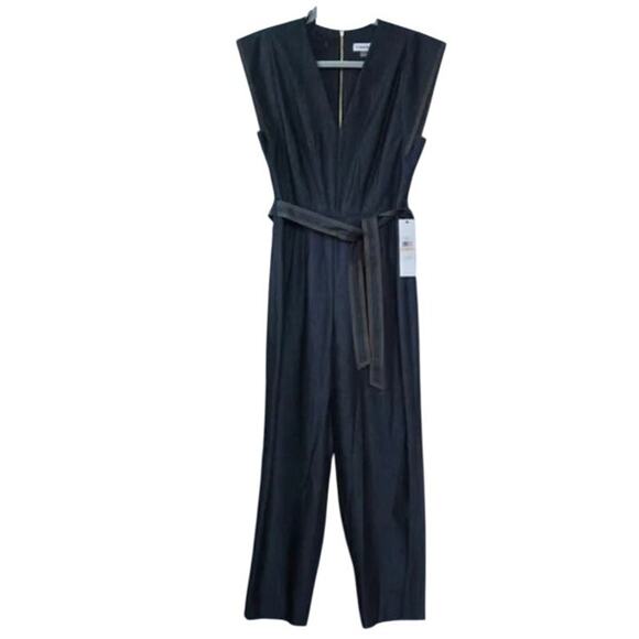 Calvin Klein Soft Dark Blue Jumpsuit Sz 12 NWD - Picture 1 of 12